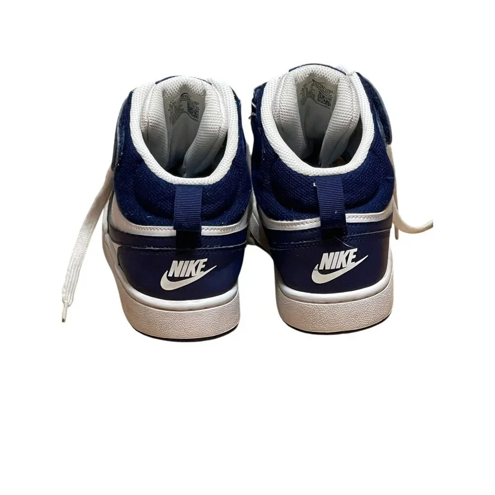 Nike Kids Dunk Mid Navy & White Sneakers Size‎ 5.5Y EU 38 Athletic Shoes